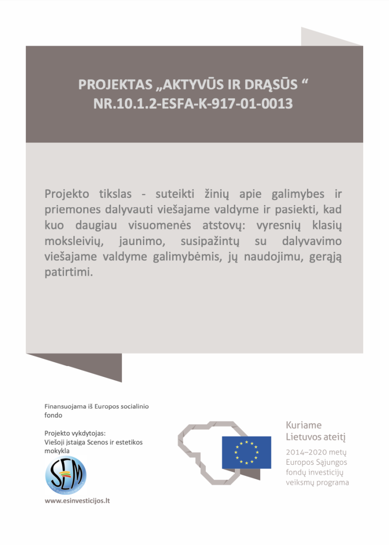 Projektas „Aktyvūs ir drąsūs“